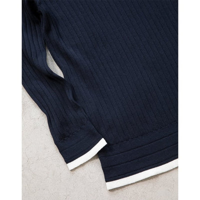 ★【ミモレ別注】スローンバイカラー七分袖リブニット【数量限定】