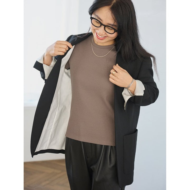 ★【ミモレ別注】スローンリブTシャツ＜モカ＞