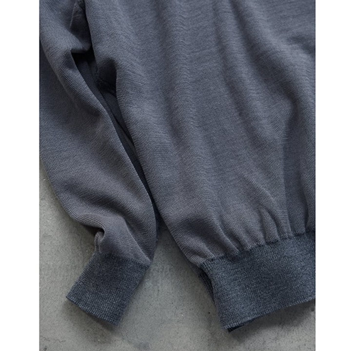 ★＜追加受注 9/6(水) 12:00～＞【スローン×ミモレ別注】ダブルフェイスニット　新色グレー【期間限定】