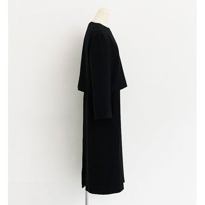 ★ミモレ×saqui ブラックフォーマルストレートワンピース【期間限定】