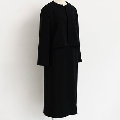 ★ミモレ×saqui ブラックフォーマルストレートワンピース【期間限定】