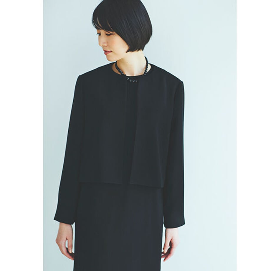 ★ミモレ×saqui ブラックフォーマルストレートワンピース【期間限定】