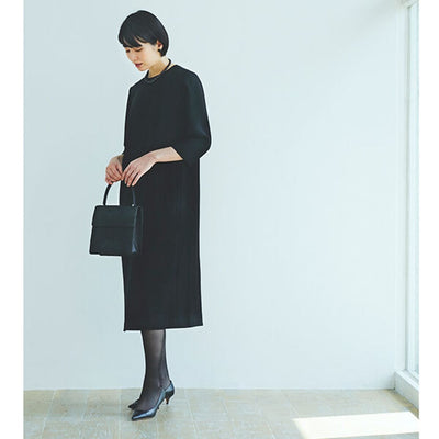 ★ミモレ×saqui ブラックフォーマルストレートワンピース【期間限定】