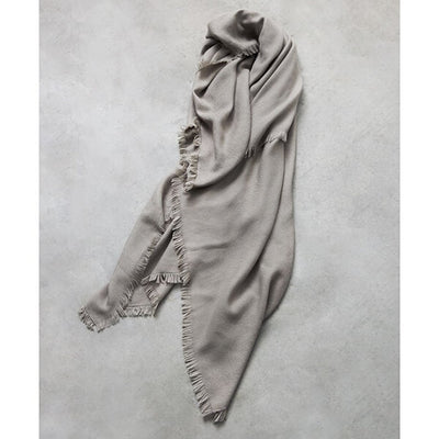 ★＜追加受注 9/5(月) 1500～＞アソースメレ×ミモレ　カシミアシルク混の別注グレージュストール【期間限定】