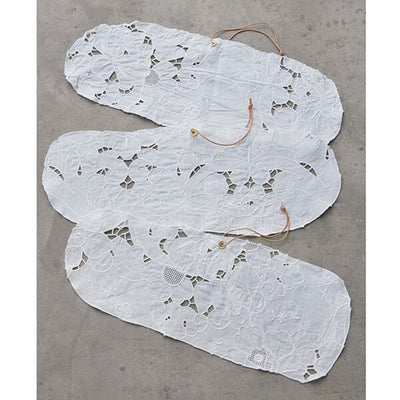 ヒツキのアンティークレース付きかごバッグ