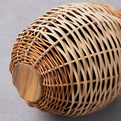 ヒツキのアンティークレース付きかごバッグ