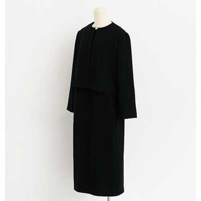 ★ミモレ×saqui ブラックフォーマルストレートワンピース【期間限定】