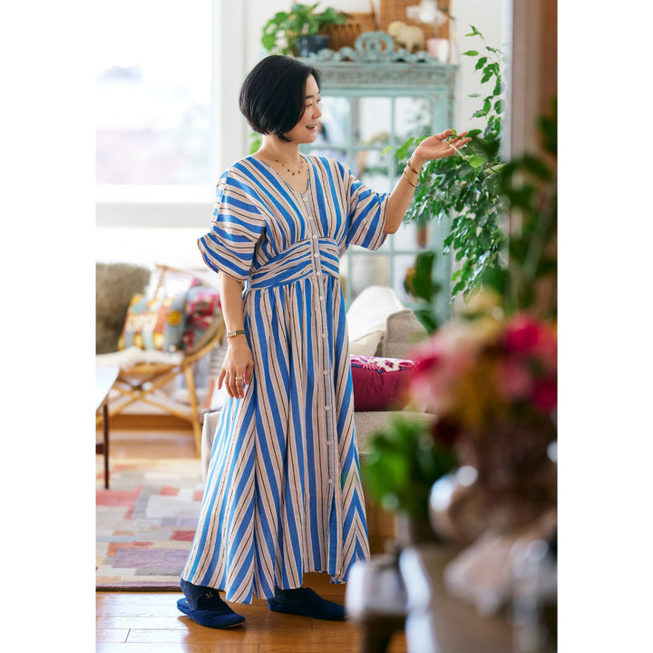 GOROGORO BOUTIQUE先行受注】ヌキテパ 着映えロングワンピース（ブルー