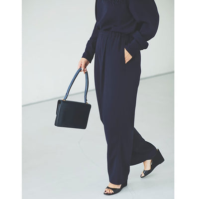 ★追加販売【ミモレ別注】ウィム ガゼット バックサテンイージーパンツ