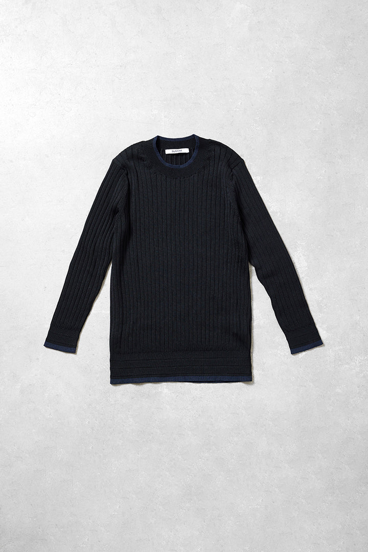 【極美品】SLOANE バイカラー七分袖リブニット ネイビー いますぐ着たい！」にお応えして再販売決定。スローンの「バイカラー